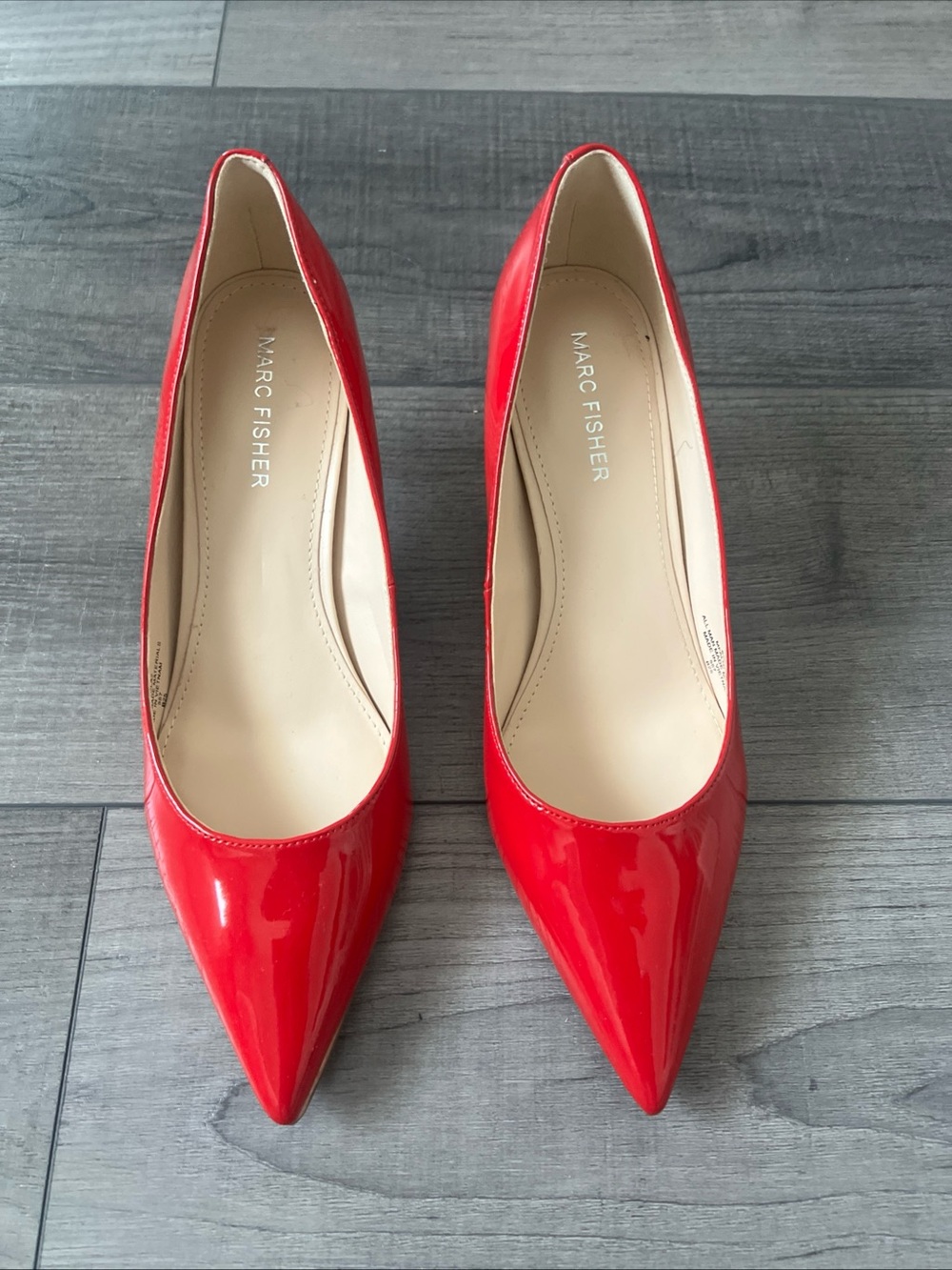 Marc Fisher Red Patent Pointed Pumps 8.5